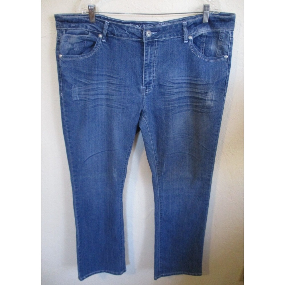 E Carinae Straight Jeans Size 24 Distressed Flap Pockets